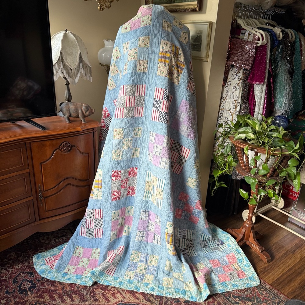 Antique Colorful Patchwork Quilt
